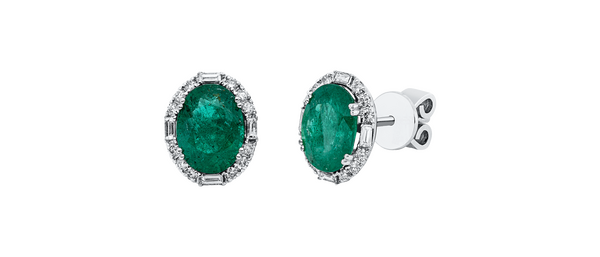 Brogle Classic emerald stud earrings