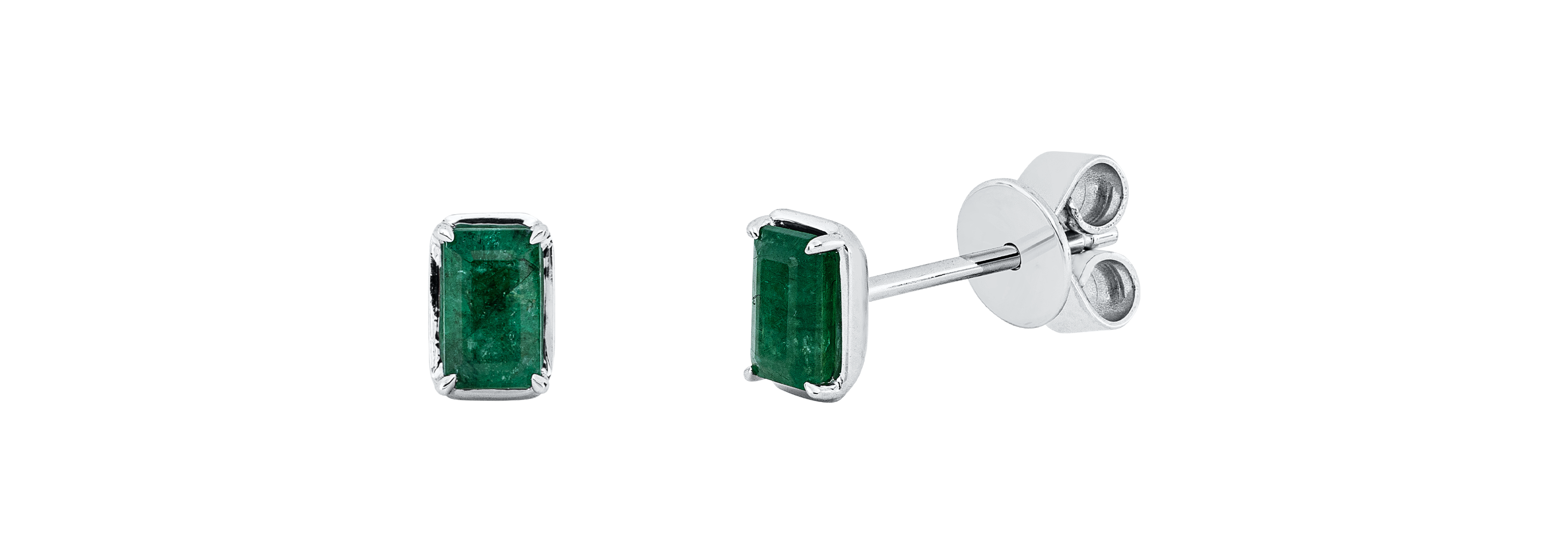 Brogle Classic emerald stud earrings