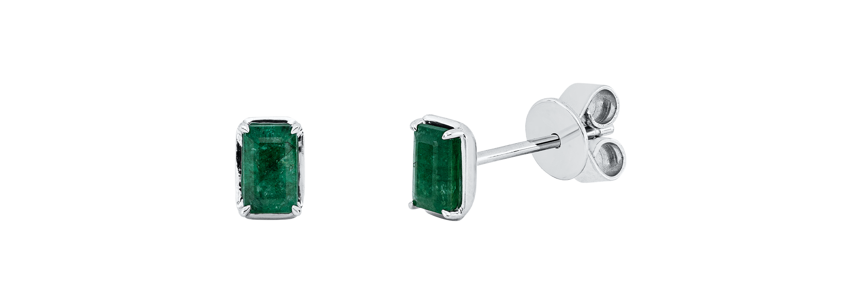 Brogle Classic emerald stud earrings