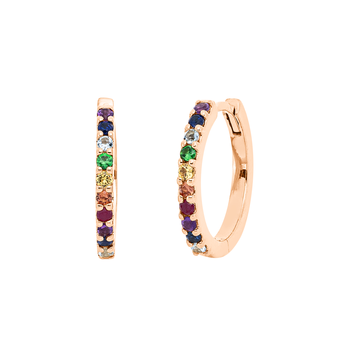 Brogle Classic sapphire hoop earrings Rainbow