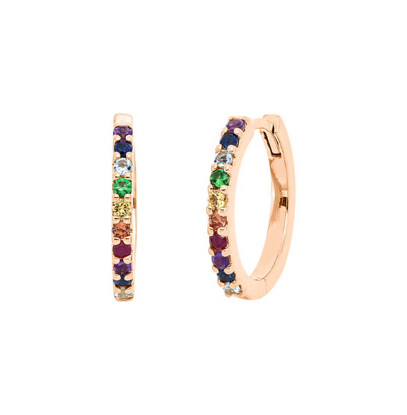 Brogle Classic sapphire hoop earrings Rainbow
