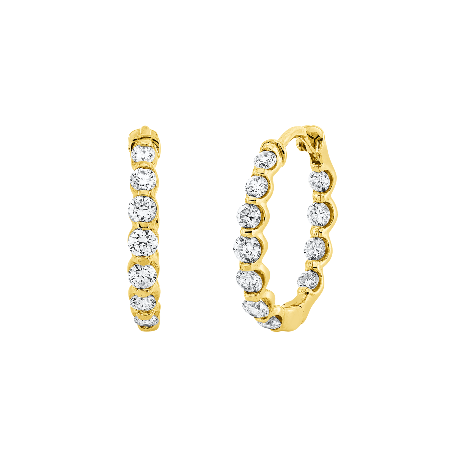 Brogle Classic diamond hoop earrings Brogle Classic diamond hoop earrings