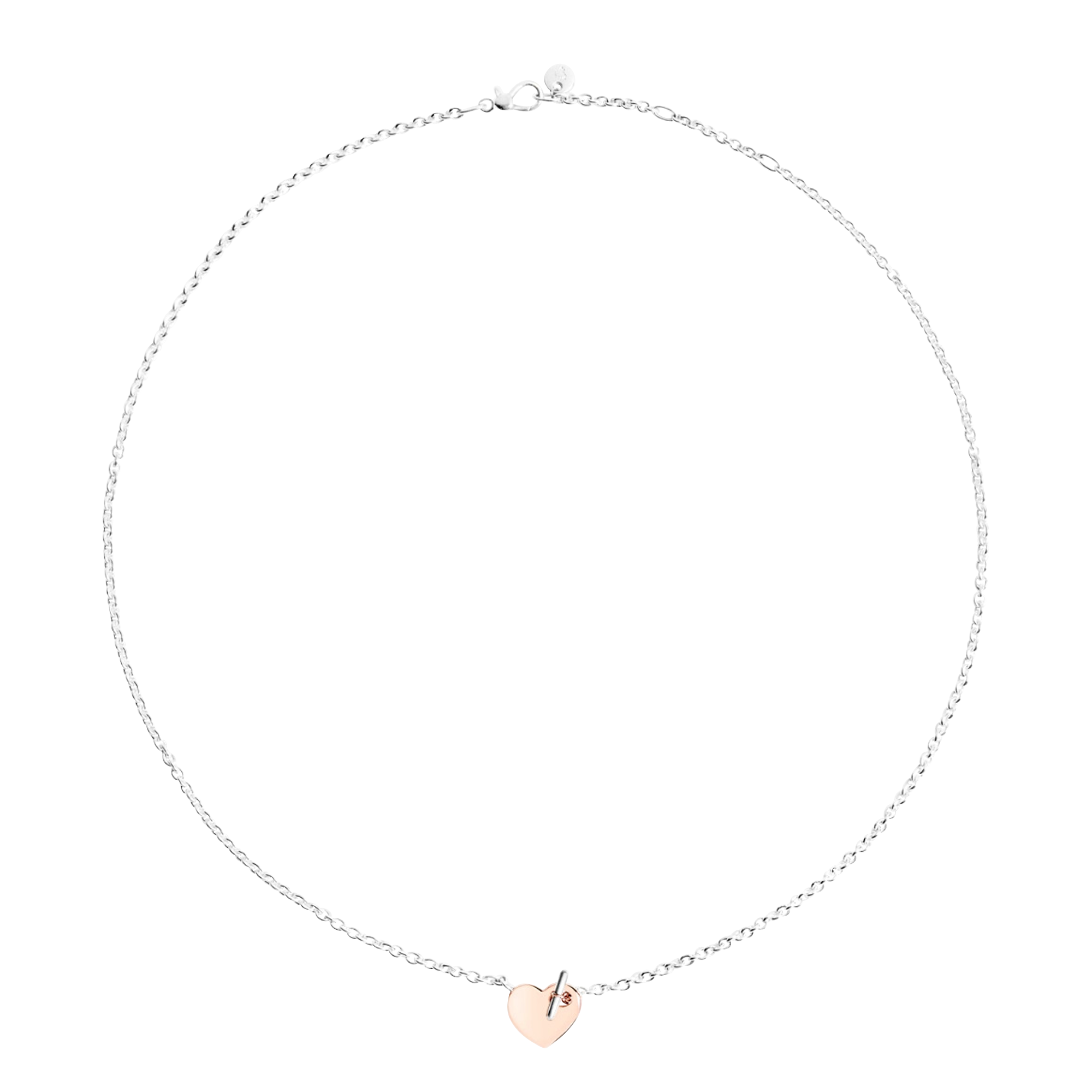 Dodo heart T-bar necklace with pendant