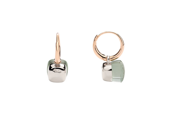POB2010 O6000 000PA 030 Pomellato nudo petit earrings rose gold 18kt white gold 18kt prasiolite a749401d3b534b8da
