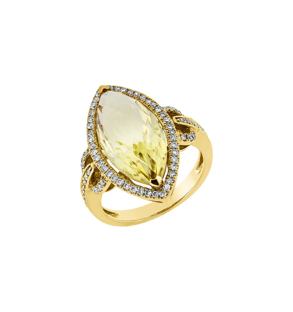 Brogle Classic Lemon Quartz Ring