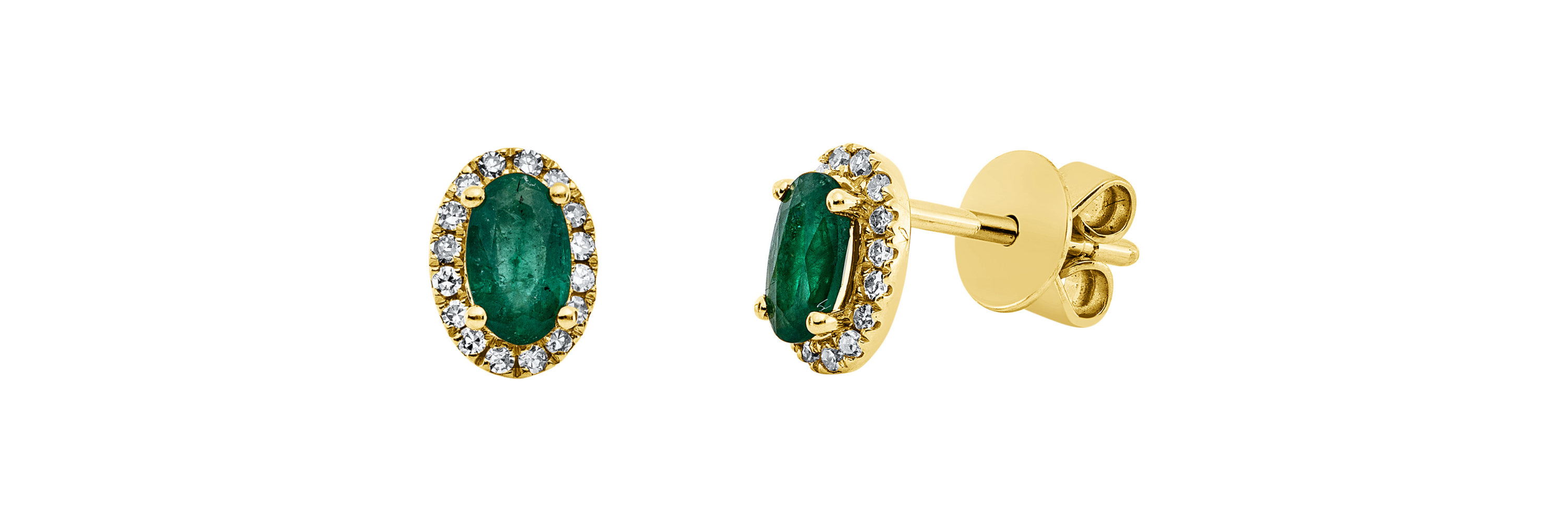 Brogle Classic emerald stud earrings