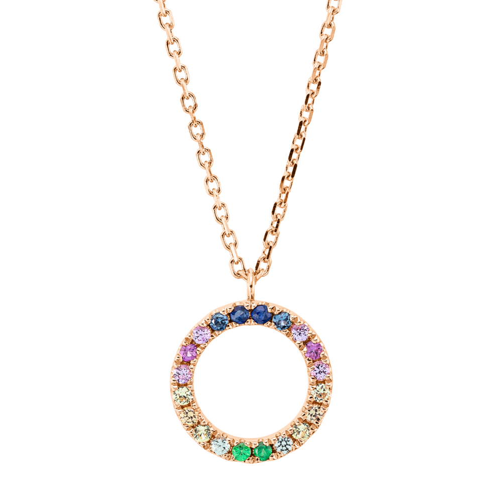 Brogle Selection Rainbow necklace with pendant