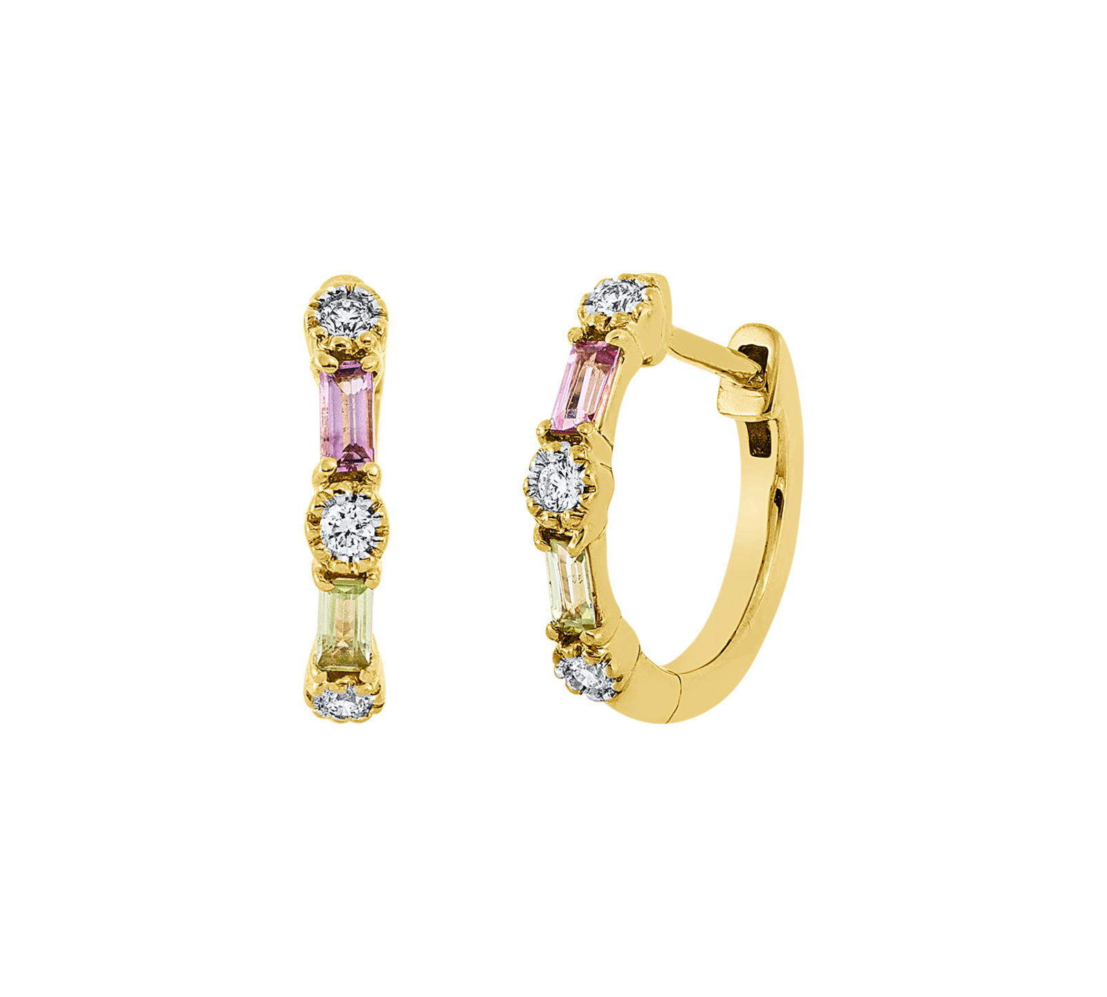 Brogle Classic coloured stone hoop earrings