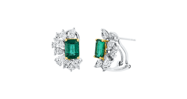 Brogle Selection bicolour emerald stud earrings