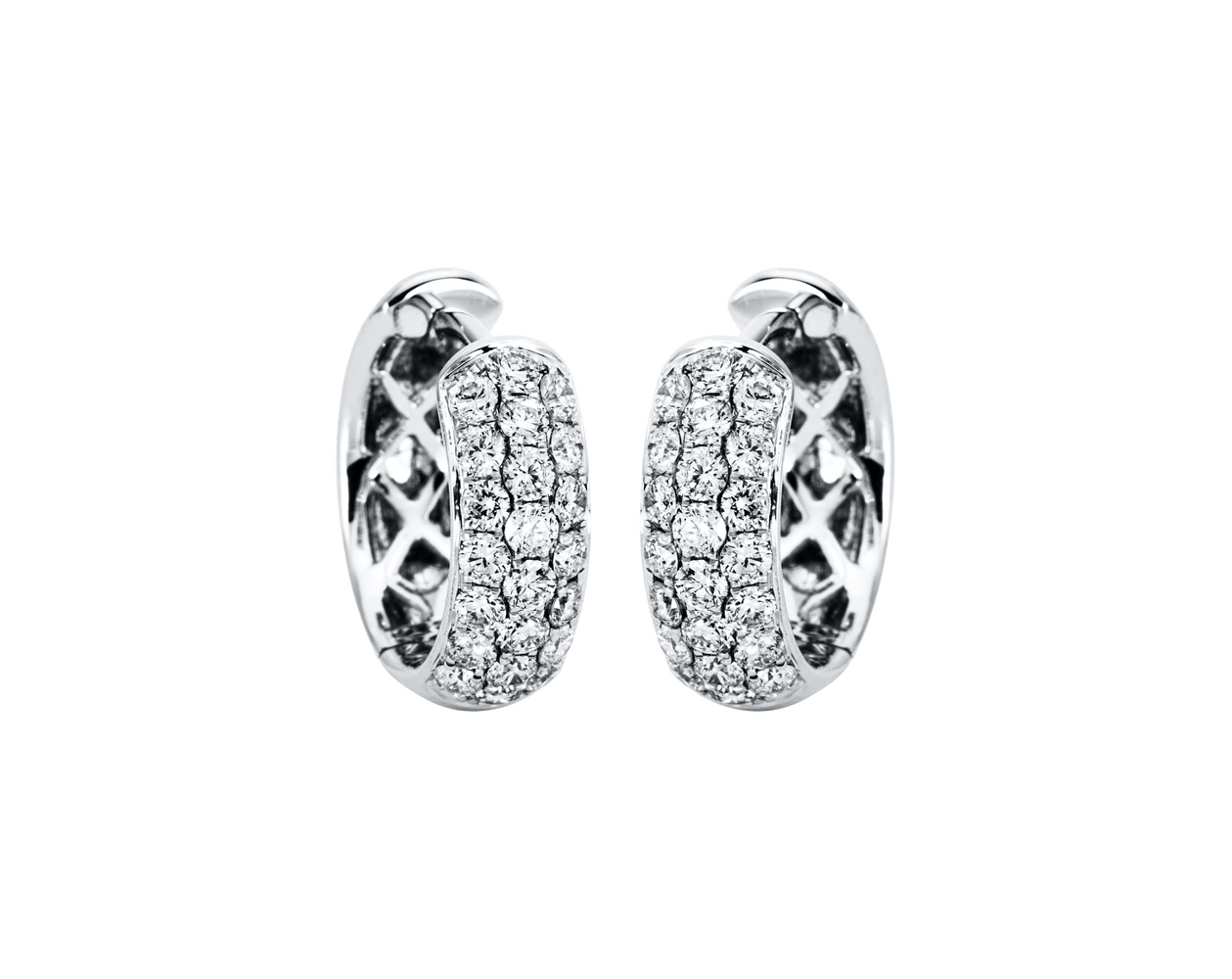 Brogle Classic diamond hoop earrings