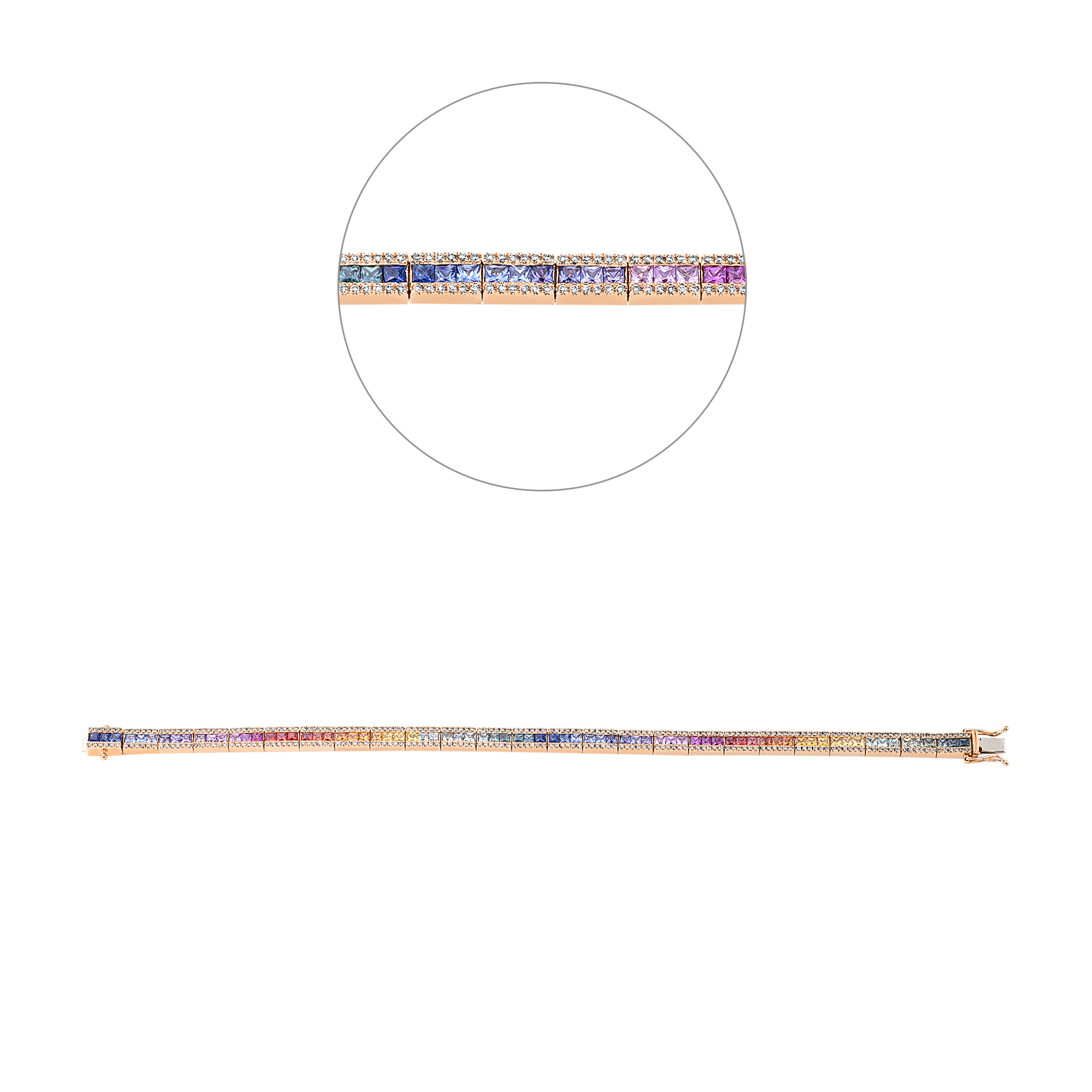 Brogle Selection sapphire bracelet Rainbow Brogle Selection sapphire bracelet Rainbow