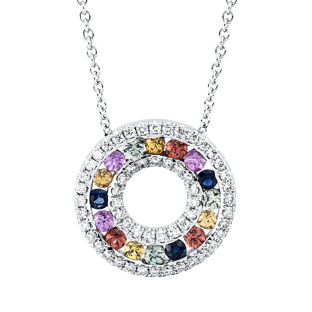 Brogle Classic necklace with sapphire pendant Rainbow Brogle Classic necklace with sapphire pendant Rainbow