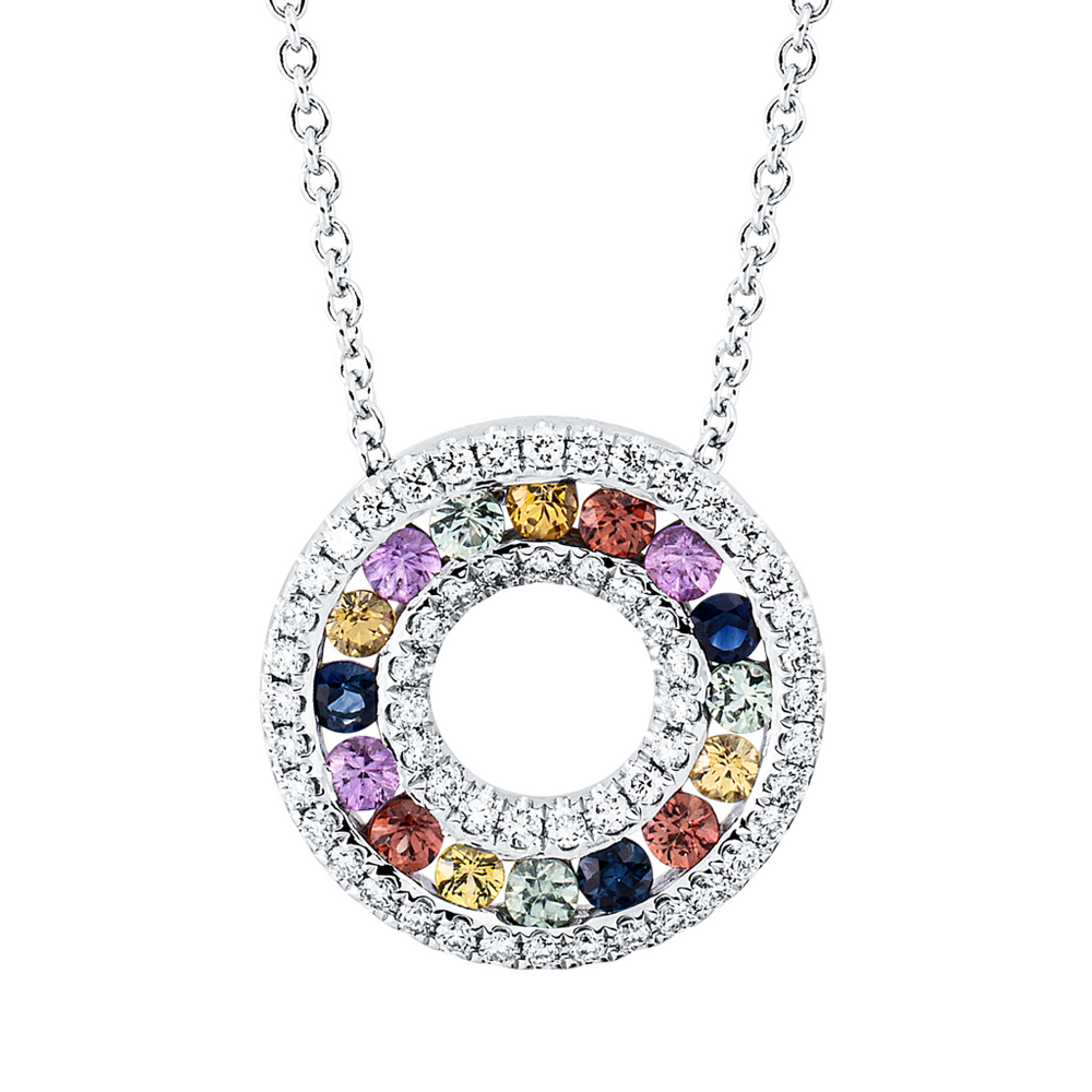 Brogle Classic necklace with sapphire pendant Rainbow Brogle Classic necklace with sapphire pendant Rainbow
