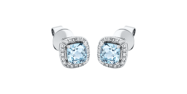 Brogle Classic aquamarine stud earrings
