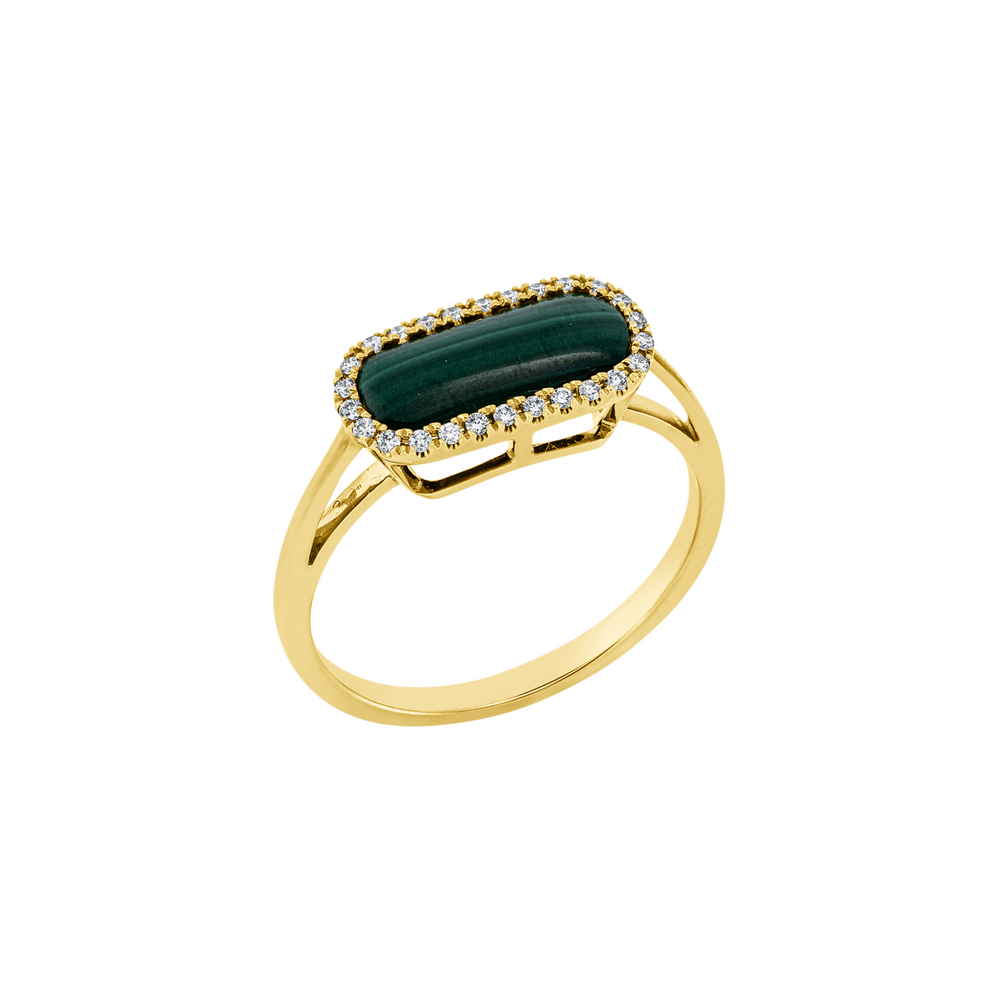 Brogle Classic Malachite Ring