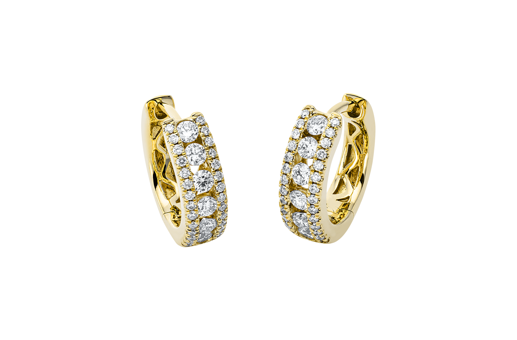 Brogle Classic diamond hoop earrings