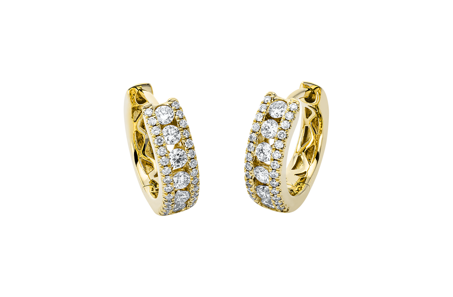 Brogle Classic diamond hoop earrings Brogle Classic diamond hoop earrings