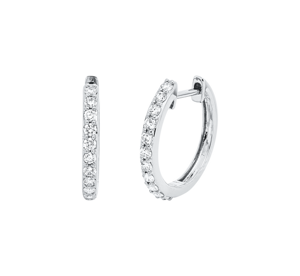Brogle Classic diamond hoop earrings