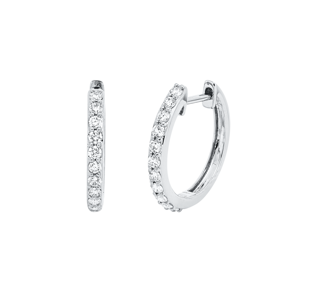 Brogle Classic diamond hoop earrings Brogle Classic diamond hoop earrings