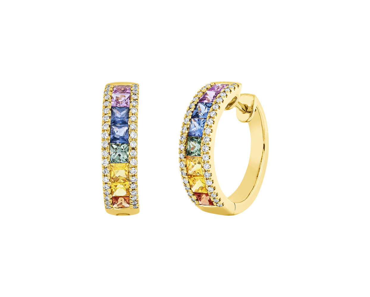 Brogle Classic sapphire hoop earrings