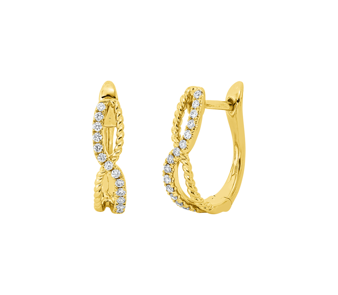 Brogle Classic diamond hoop earrings