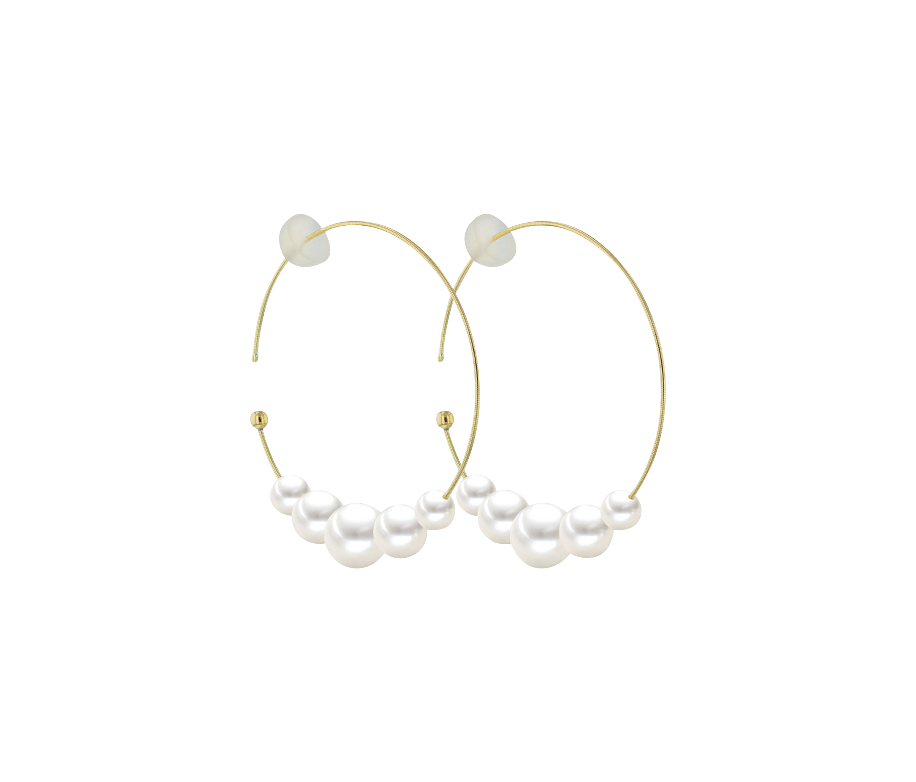 Brogle Classic freshwater pearl hoop earrings Brogle Classic freshwater pearl hoop earrings