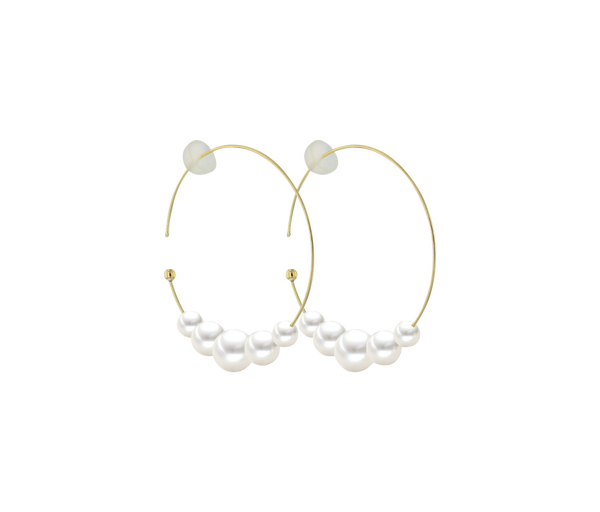 Brogle Classic freshwater pearl hoop earrings Brogle Classic freshwater pearl hoop earrings