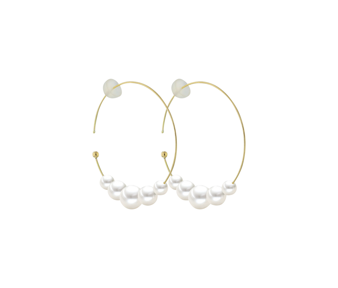 Brogle Classic freshwater pearl hoop earrings Brogle Classic freshwater pearl hoop earrings