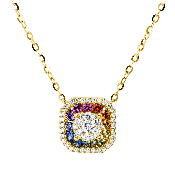 Brogle Classic Kette mit Saphiranhänger Rainbow