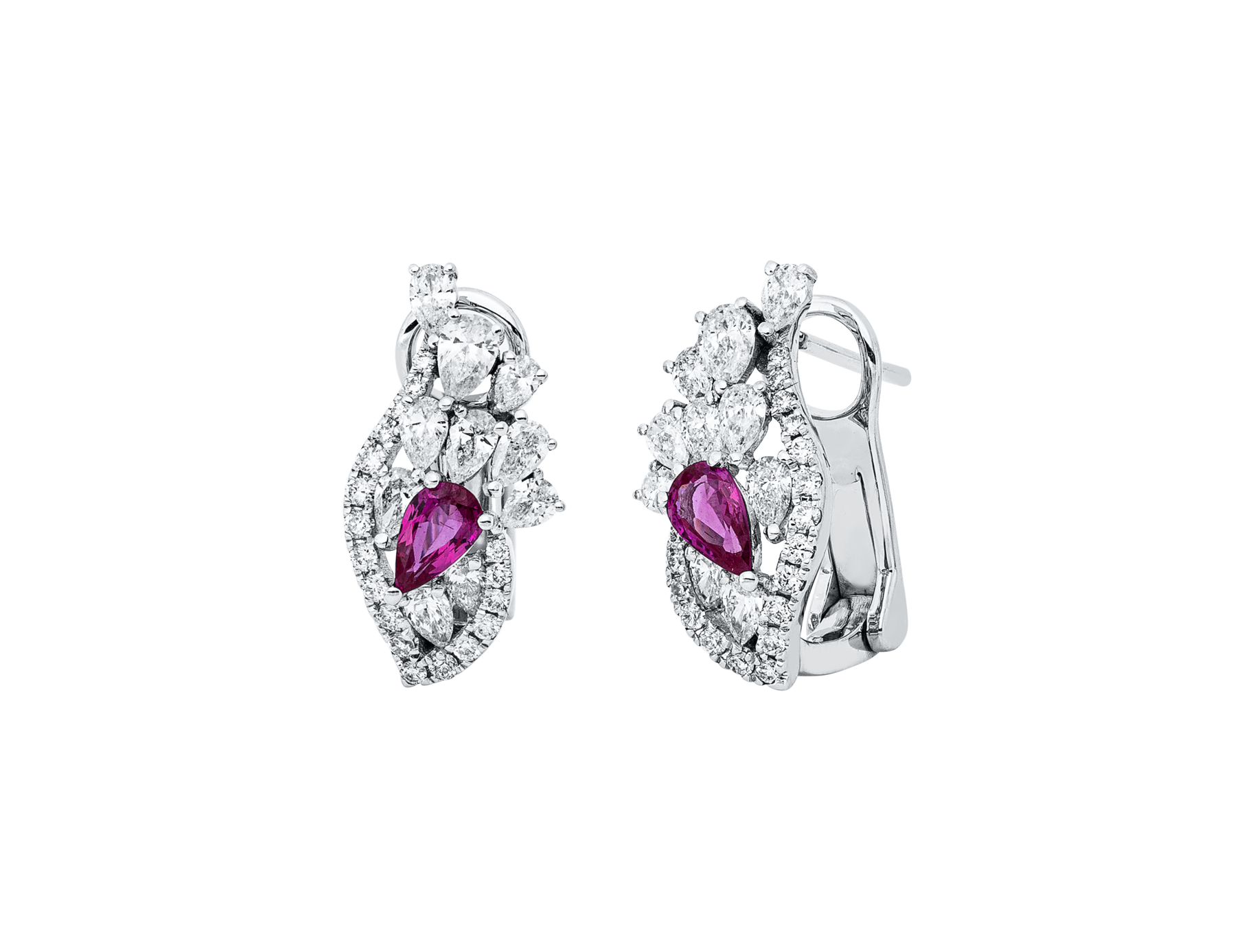 Brogle Classic ruby hoop earrings