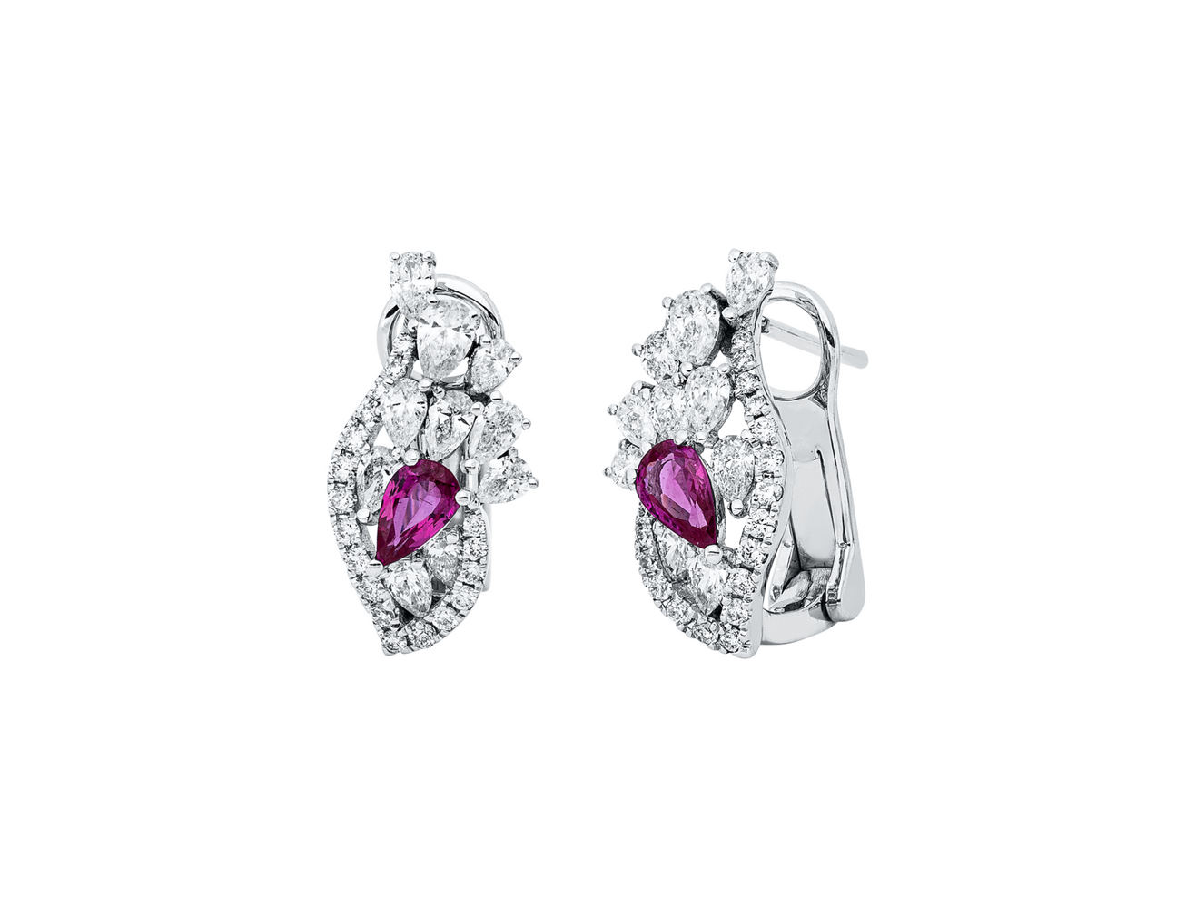 Brogle Classic ruby hoop earrings