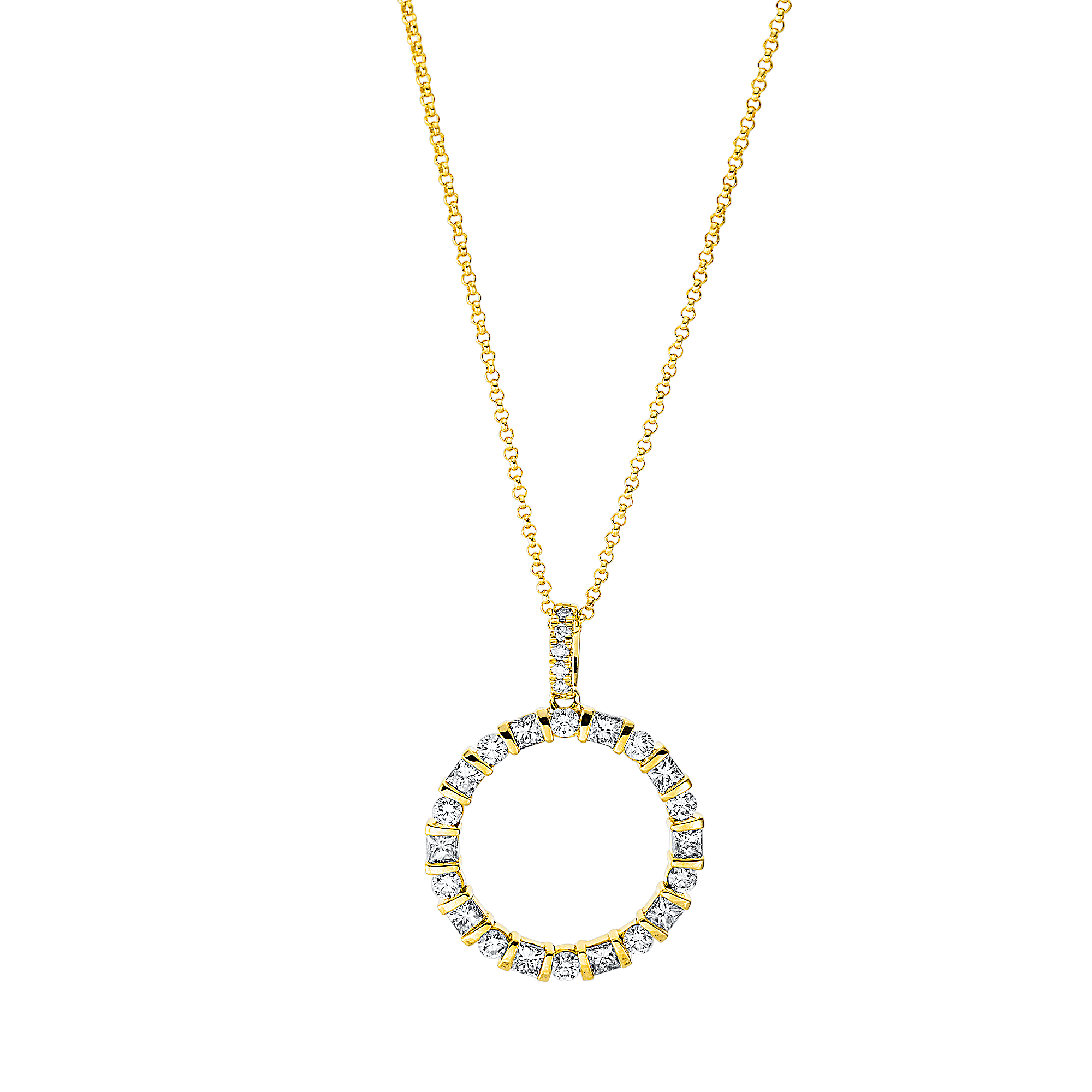 Brogle Classic necklace with diamond circle Brogle Classic necklace with diamond circle