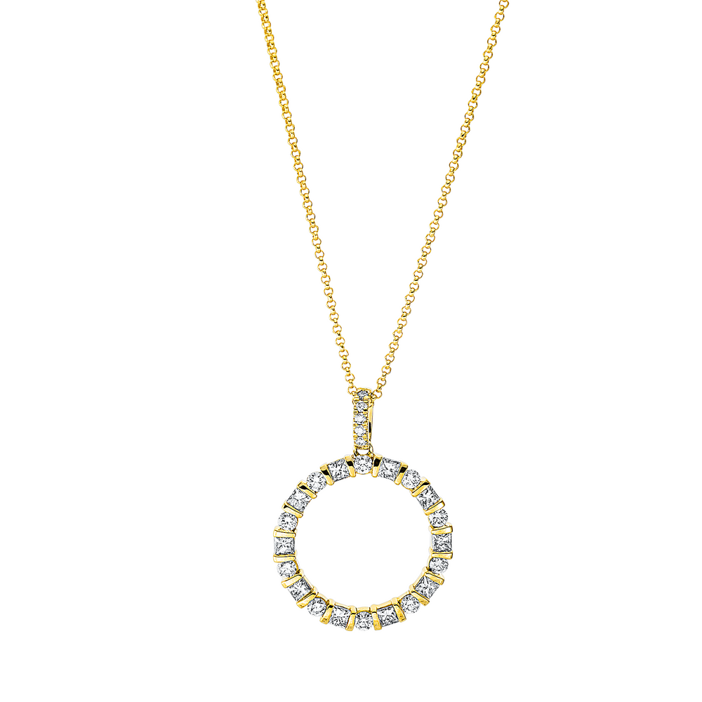 Brogle Classic necklace with diamond circle Brogle Classic necklace with diamond circle