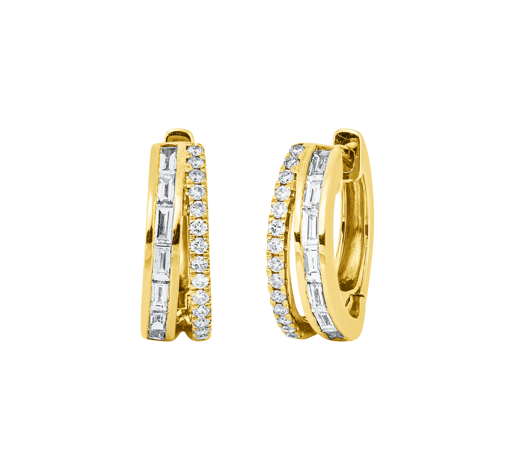 Brogle Classic diamond hoop earrings