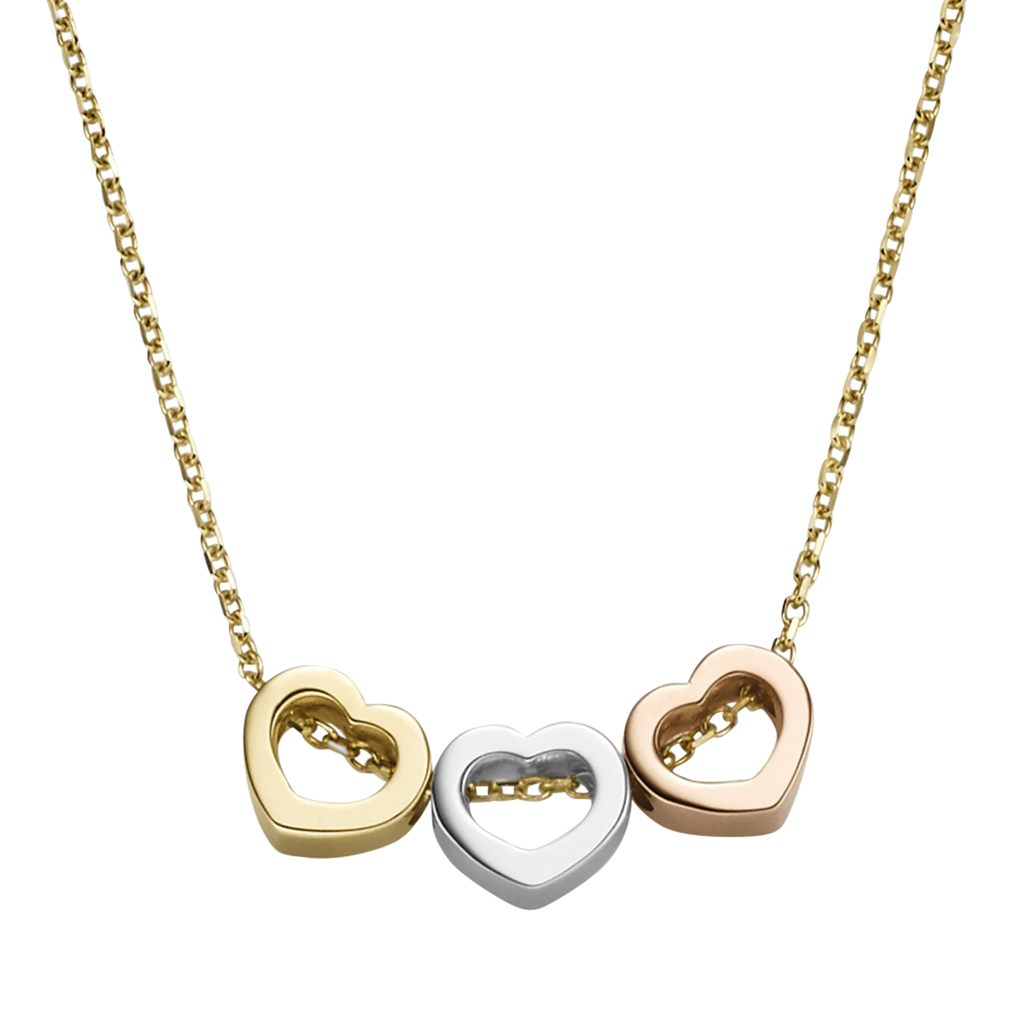 Brogle Classic bicolour anchor chain with heart pendant Brogle Classic bicolour anchor chain with heart pendant