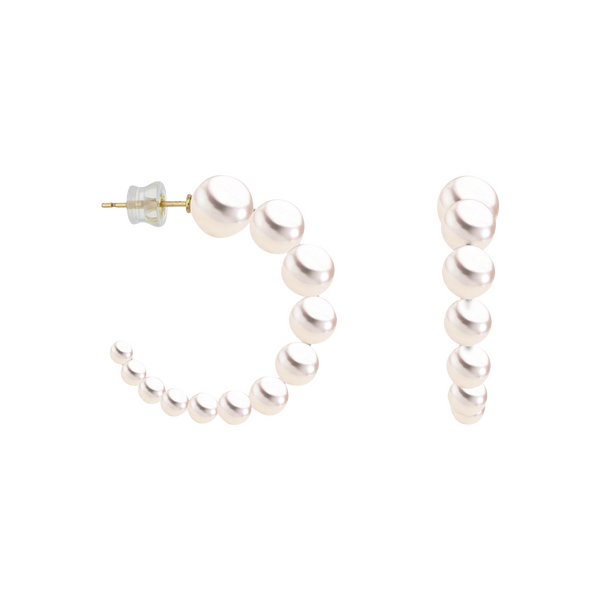 Brogle Selection Ocean Akoya pearl hoop earrings