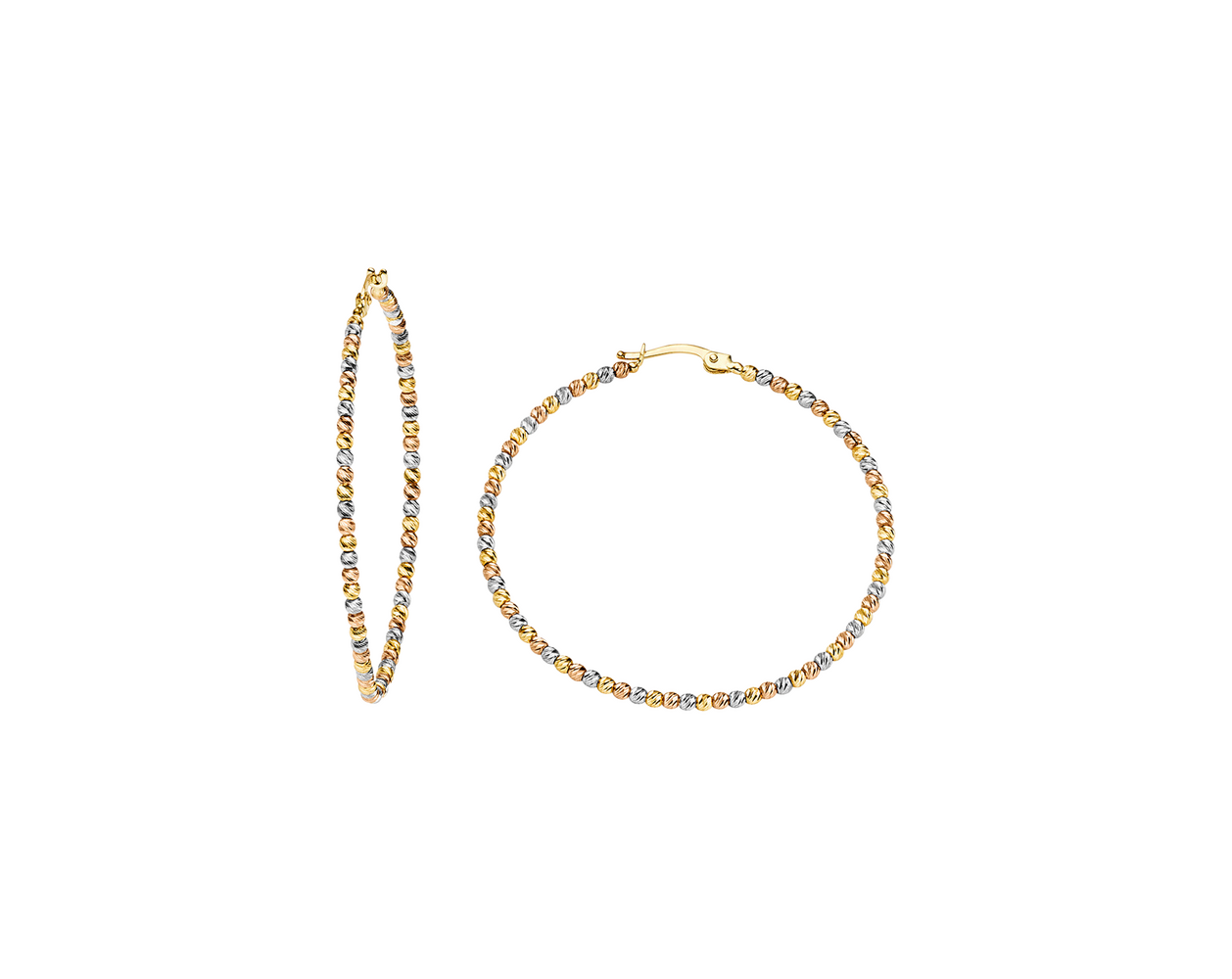 Brogle Classic Tricolour gold hoop earrings