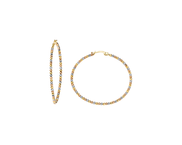 Brogle Classic Tricolour gold hoop earrings
