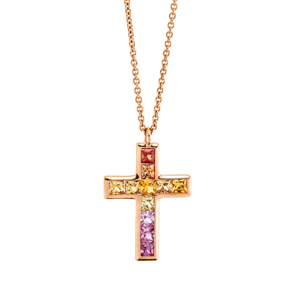 Brogle Classic necklace with sapphire cross Rainbow Brogle Classic necklace with sapphire cross Rainbow