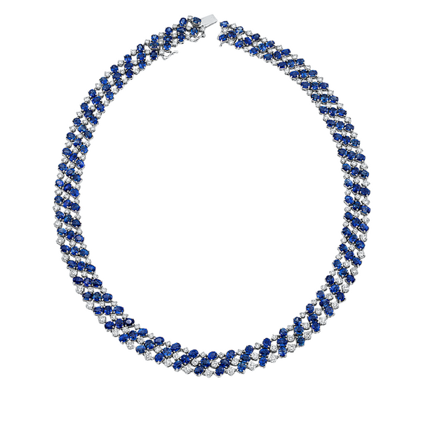 Brogle Selection gold chain with sapphire pendant