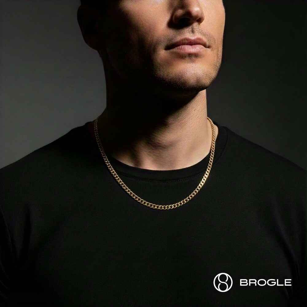 Brogle Classic curb chain 4-sided diamond-coated 4mm