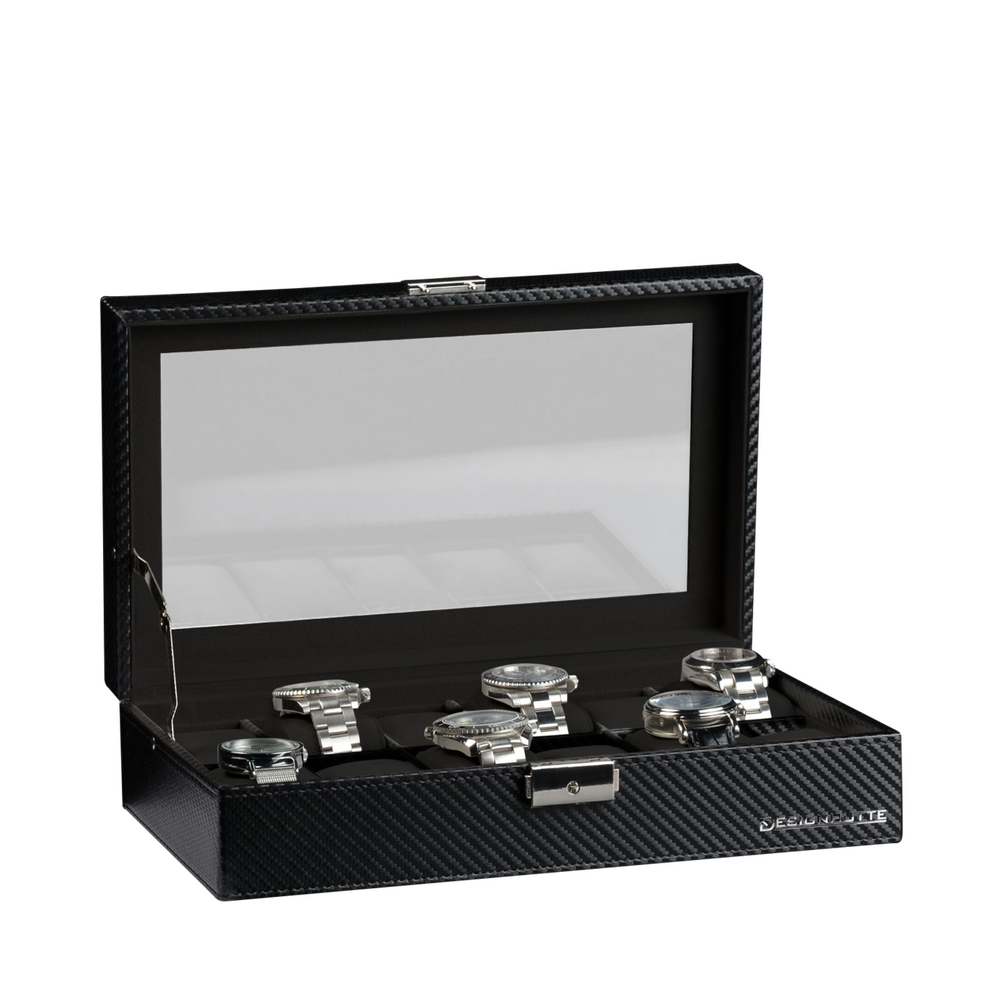 Designhütte watch box Boston 12 - carbon / black