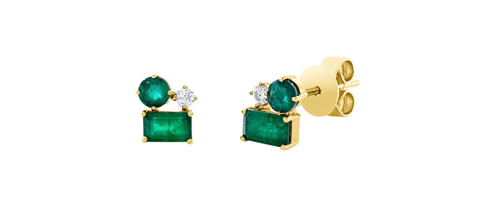 Brogle Classic emerald stud earrings