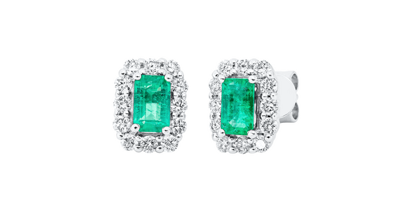 Brogle Classic emerald stud earrings