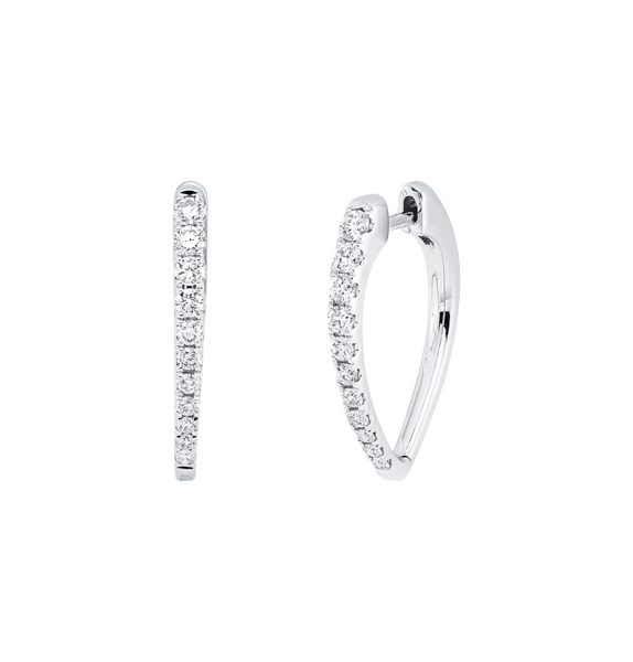 Brogle Classic diamond hoop earrings