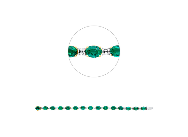 Brogle Selection bicolor emerald bracelet Brogle Selection bicolor emerald bracelet