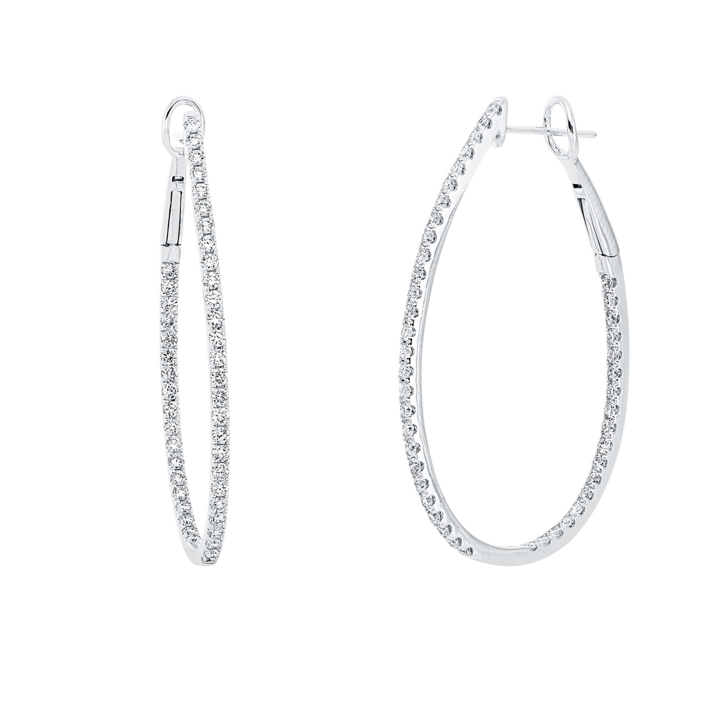 Brogle Classic diamond hoop earrings