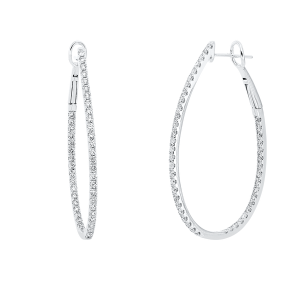 Brogle Classic diamond hoop earrings