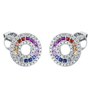 Brogle Selection Rainbow stud earrings with sapphires