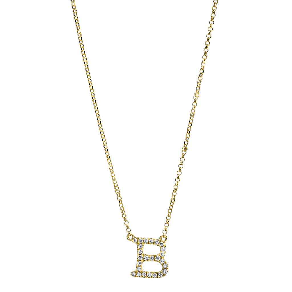 Brogle Classic Kette mit Diamantbuchstaben B